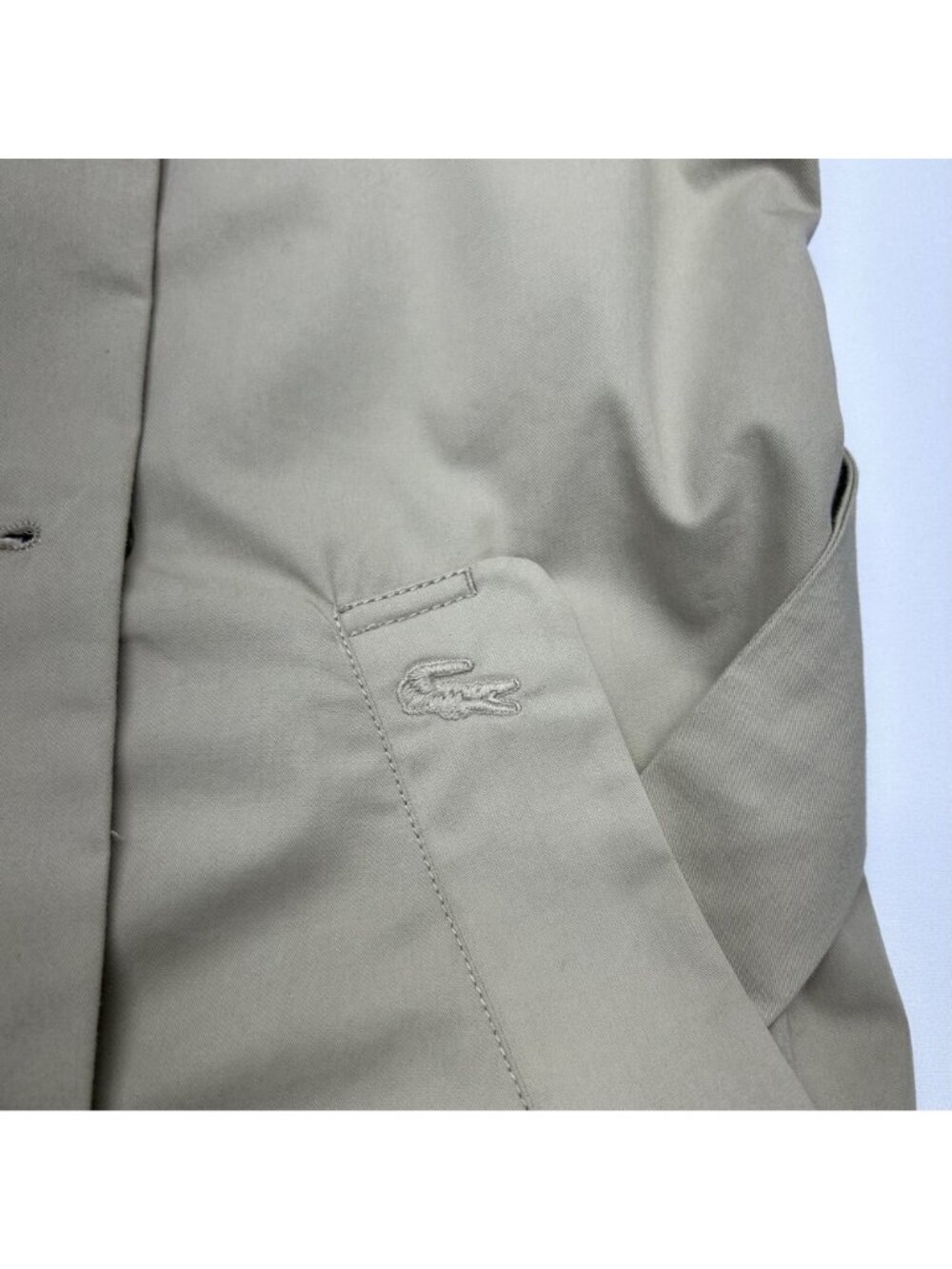 Lacoste Vintage Womens Beige Double-Breasted Trench Coat With Belted Waist & Bac - Picture 14 of 16